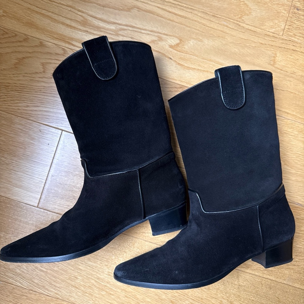 Dôen Demi Riviera Black Suede Boots 37.5